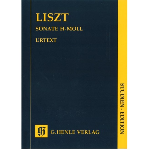 Piano Sonata B Minor Study Score by Franz Liszt, G. Henle Verlag, 1 Page