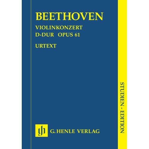 Beethoven - Violin Concerto Op 61 D Urtext Study Score Book
