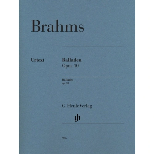 Brahms Ballades Op 10 Piano Urtext Edition by G. Henle Verlag, 34 Pages, Piano Solo