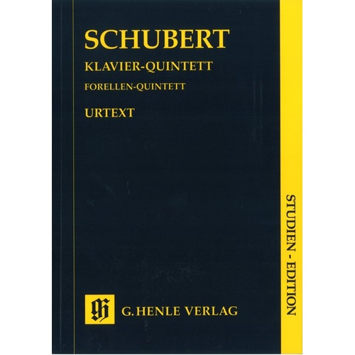 Trout Quintet Op. 114 D667 Urtext Edition by Franz Schubert - Study Score, 104 Pages, G. Henle Verlag
