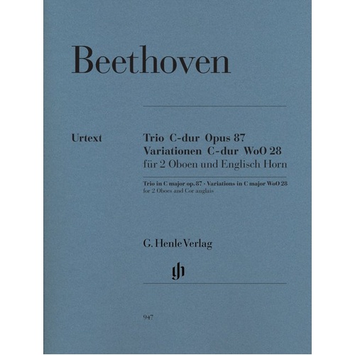 Trio C Major Op. 87 and Variations WoO 28 for Oboe Trio by Beethoven