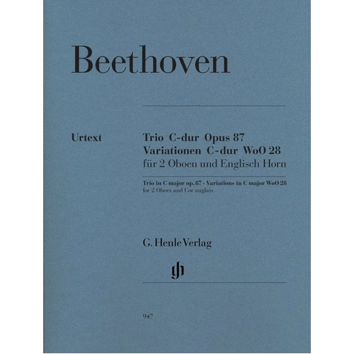 Trio C Major Op. 87 and Variations WoO 28 for Oboes and Cor Anglais by Beethoven