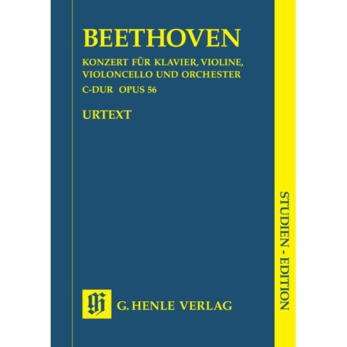 Triple Concerto Op 56 C Piano Violin Vc Orch (Music Score) Book