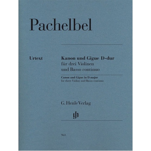 Canon and Gigue in D Major for Violin Trio by Johann Pachelbel, G. Henle Verlag, 1 Page