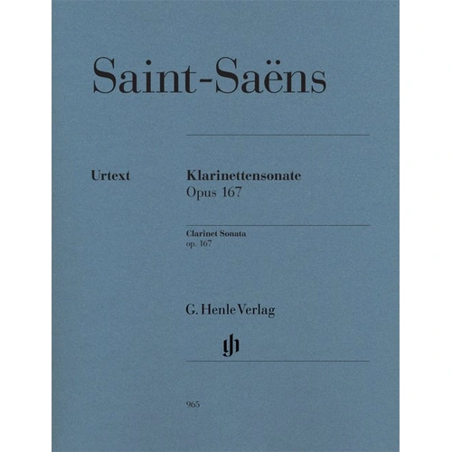Saint-Saens Clarinet Sonata Op. 167 Urtext Edition by G. Henle Verlag
