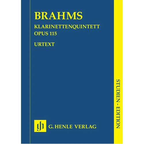 Brahms Clarinet Quintet Op 115 Study Score by G. Henle Verlag