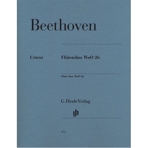 Flute Duo WoO 26 by Beethoven, Flute Duet, G. Henle Verlag, 1 Page, Easy Teaching Material