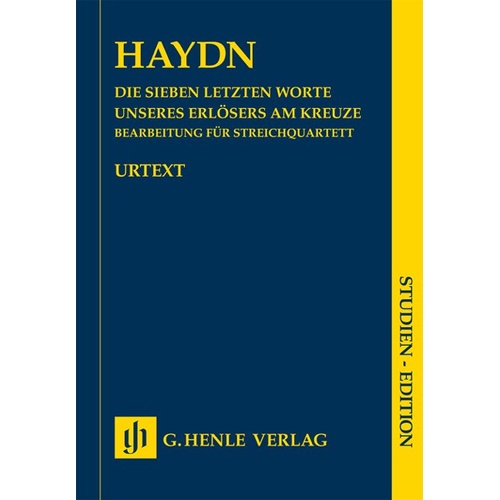 Seven Last Words Hob 20 No 1B String Quartet by Joseph Haydn, Study Score, 52 Pages, Published by G. Henle Verlag