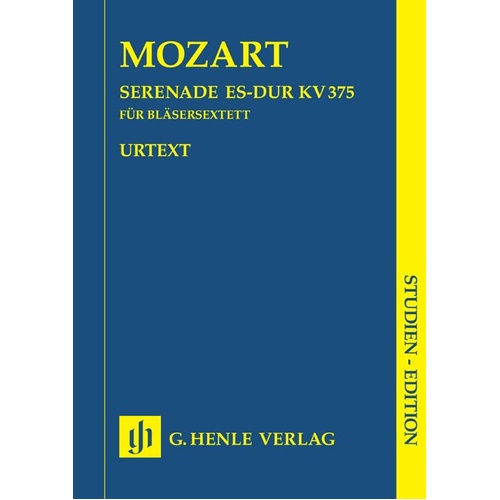 Serenade K 375 E Flat Sextet Study Score by Mozart