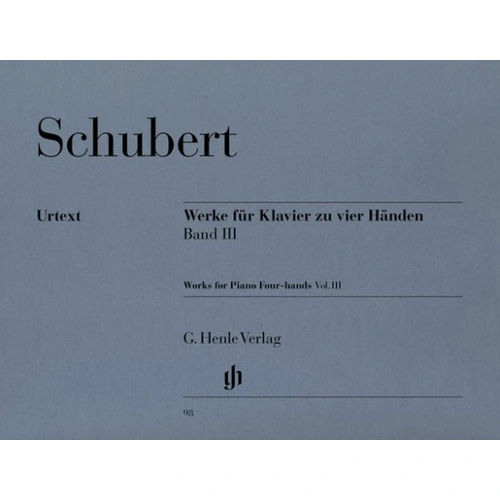 Schubert - Works for Piano Four Hands Vol 3 - Piano Duet - G. Henle Verlag - 147 Pages