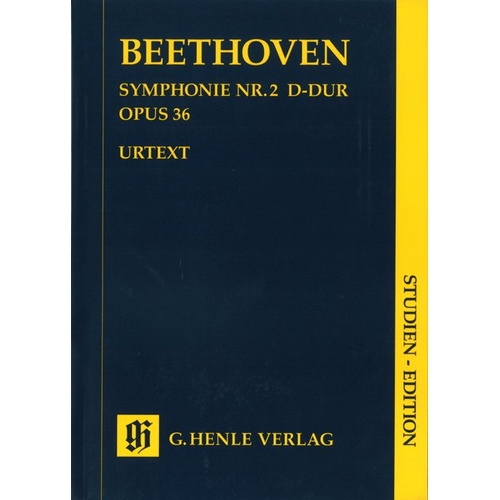 Symphony No. 2 Op. 36 in D Major Urtext Study Score by Ludwig van Beethoven, G. Henle Verlag, 190 Pages, Orchestra
