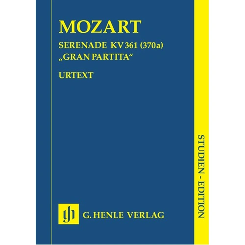 Gran Partita K 361 B Flat Major Study Score by Mozart, 81 Pages, Orchestra Edition, G. Henle Verlag