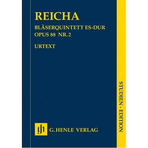 Quintet E flat Major Op. 88 No. 2 for Wind Instruments Study Score by Anton Reicha