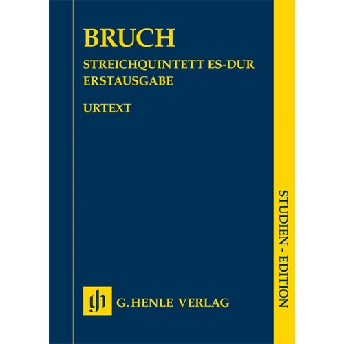 String Quintet E Flat Study Score by Max Bruch