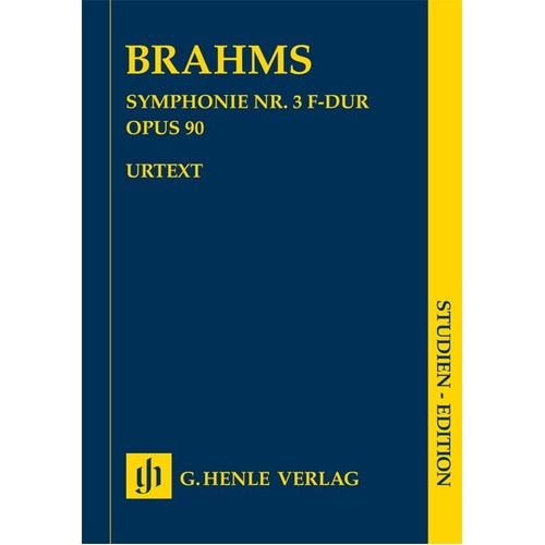 Symphony No. 3 Op. 90 in F Major Study Score by Johannes Brahms, G. Henle Verlag, 160 Pages, Orchestra