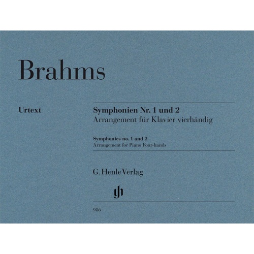 Symphony Nos. 1 and 2 for Piano Four Hands by Johannes Brahms, Urtext Edition, G. Henle Verlag, 1 Page
