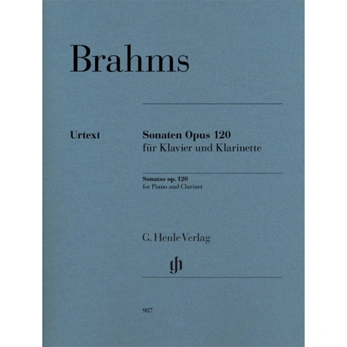 Brahms - Clarinet Sonatas Op. 120 for Clarinet and Piano, G. Henle Verlag, 87 Pages