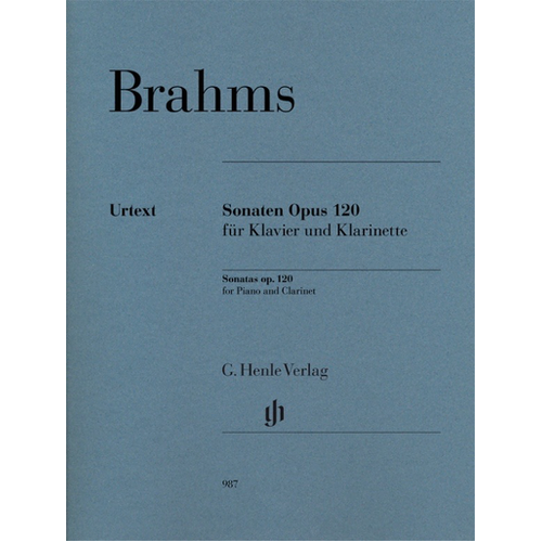 Brahms Sonatas Op. 120 for Clarinet and Piano Accompaniment Henle HN987