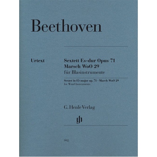 Sextet Op. 71 E Flat and March WoO 29 Parts by Beethoven for Clarinet, Bassoon, Horn