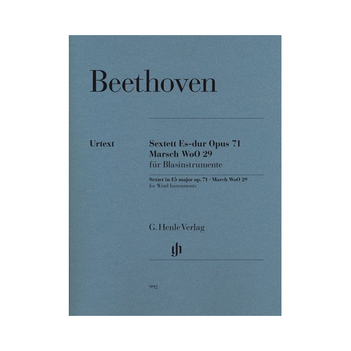 Beethoven Sextet in E Flat Major Op 71 with March WoO 29 - Chamber Sheet Music