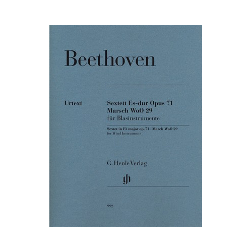 Beethoven Sextet in E Flat Major Op 71 with March WoO 29 Sheet Music Pts