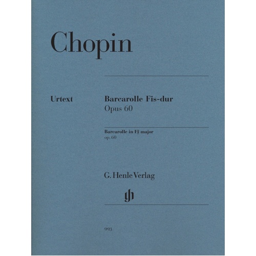 Barcarolle F Sharp Major Op 60 Piano Urtext (Softcover Book)