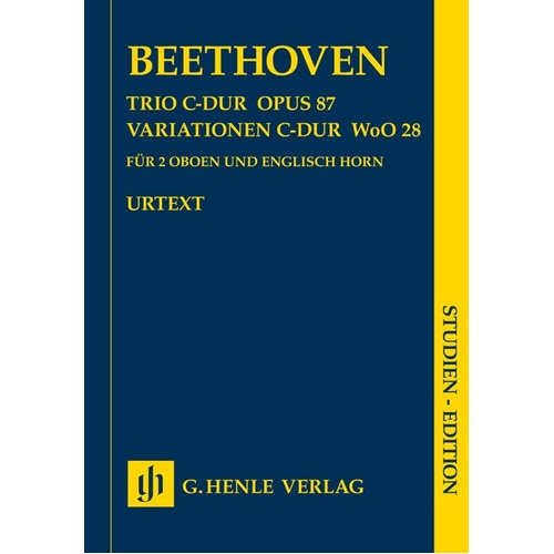 Trio Op 87 C Variations WoO 28 for 2 Oboes and Cor Anglais - Beethoven Study Score