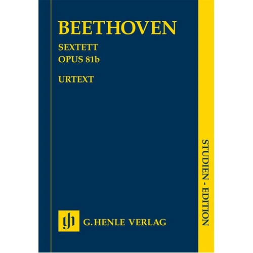 Sextet E Flat Op 81B Study Score by Beethoven, G. Henle Verlag, 1 Page