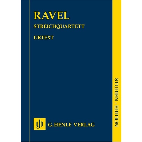 Ravel String Quartet Study Score by G. Henle Verlag - 62 Pages, Cello & Viola