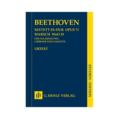 Sextet in Eb Op 71 and March WoO 29 Study Score for Wind Instruments