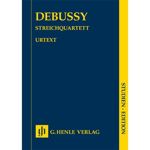 Debussy String Quartet Op 10 Study Score by G. Henle Verlag, 68 pages, for Quartet