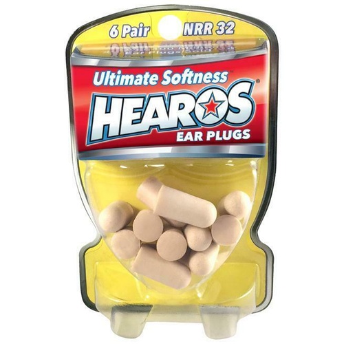 HEAROS - Value Pack Ear Plugs / Filters Foam 6 Pairs Noise Reduction USA