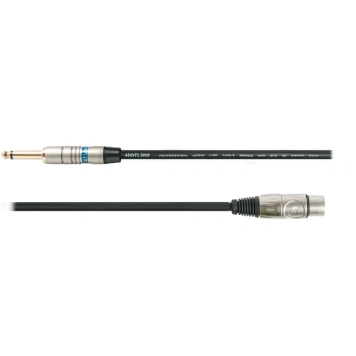 Hot Line 20ft Microphone Cable, Black Female XLR to Male Jack (Model HOT20H)