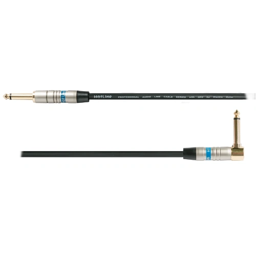 Hot Line HOT60SL 20ft Guitar Cable Straight/Right Angle Black