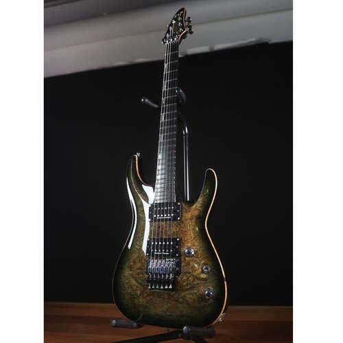 ESP Original Custom Shop Horizon CTM Electric Guitar Burled Maple Reptile Black Burst Burst w/ Floyd
