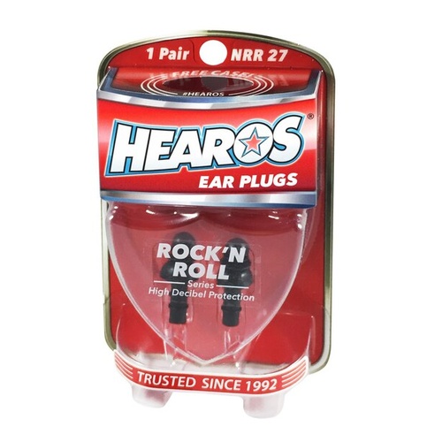 HEAROS Rock N Roll Musician Ear Plugs 1 Pair Reusable - with  FREE Case