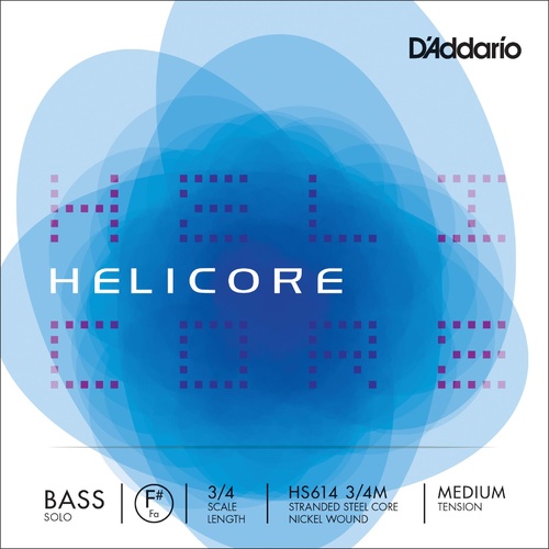 D'Addario Helicore Solo Bass Single F# String, 3/4 Scale, Medium Tension