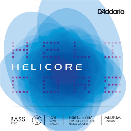 D'Addario Helicore Solo Bass Single F# String, 3/4 Scale, Medium Tension