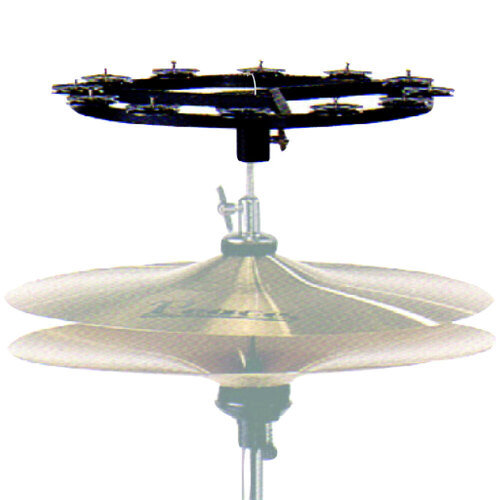 Peace 6" Hi-Hat Tambourine with 8 Nickel Plated Jingles, Metal Construction, Stable Mounting