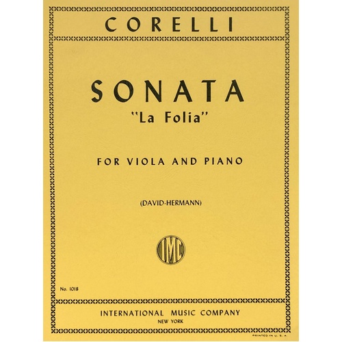 Corelli - Sonata La Folia Op 5 No 12 for Viola and Piano