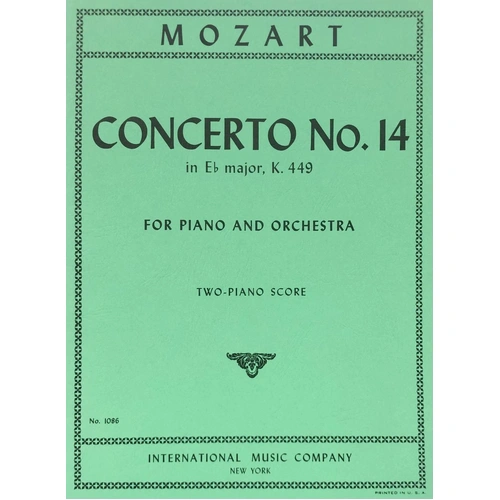 Mozart - Concerto No. 14 in E Flat Major K 449 Two Pianos, Four Hands Score