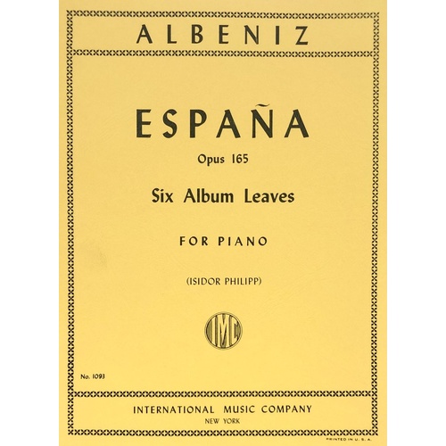 Albeniz - Espana (Six Album Leaves) Op 165 for Piano