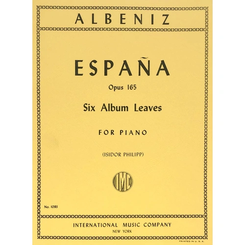 Albeniz - Espana (6 Album Leaves) Op. 165 for Piano Solo