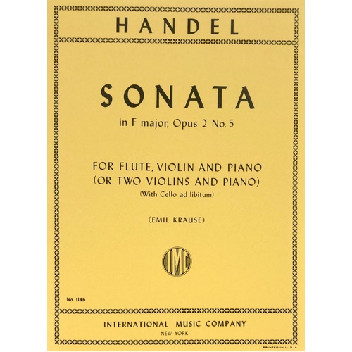 Handel - Sonata in F Major Op. 2 No. 5 for Flute, Violin, and Piano