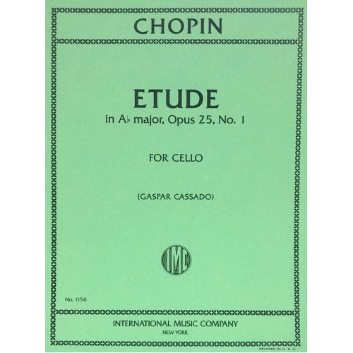 Etude in A Major, Op. 25 No. 1 for Cello Edited by Gaspar Cassado