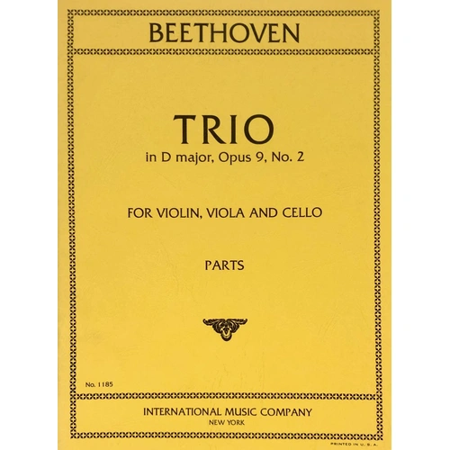 Beethoven Trio in D Major Op. 9 No. 2 for Violin, Viola, Cello - International Music Company