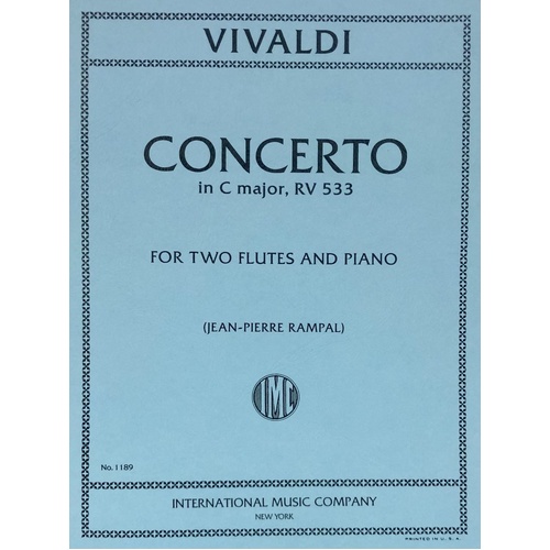 Concerto in C Major RV 533 for Flute Duet Edited by Jean-Pierre Rampal
