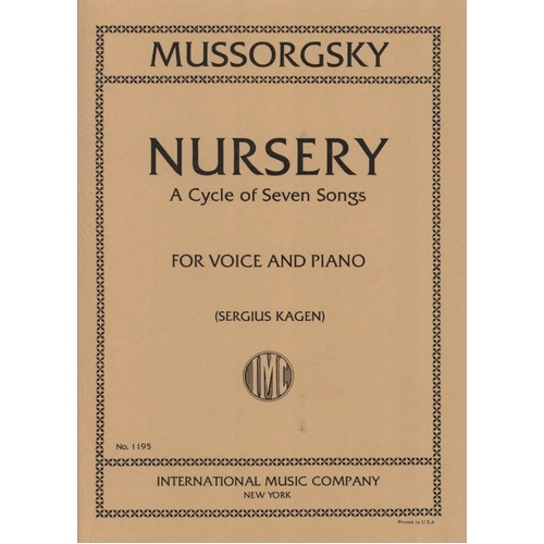 Nursery Songs Med-High English/Russian for Voice and Piano by Modest Mussorgsky