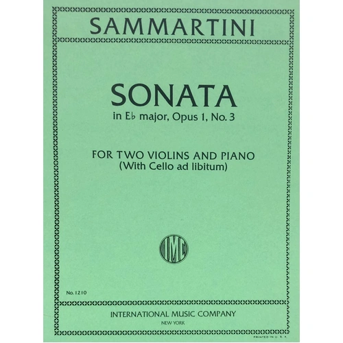 Sonata in E Flat Major, Op. 1 No. 3 for Violin and Cello ad libitum by Giovanni Battista Sammartini
