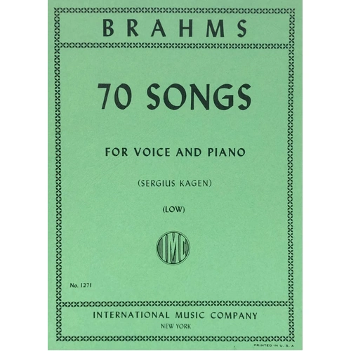 Songs 70 Low Voice Ger/Eng by Johannes Brahms